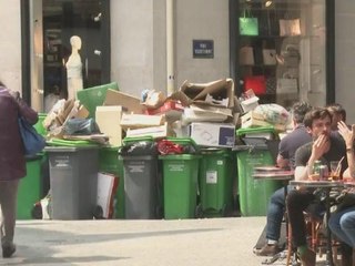 Rubbish piles up in Paris as labour strikes continue