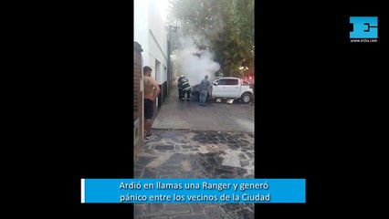 Ardió en llamas una Ranger y generó pánico entre los vecinos de la Ciudad
