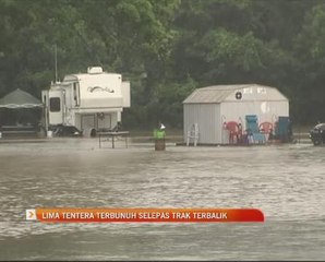 Lima tentera terbunuh selepas trak terbalik