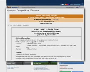 Gempa bumi 6.5 magnitud dikesan di Johor