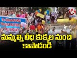 NLC Colony Public Protest Over Save Us Frome Street Dogs At Kompally | V6 News