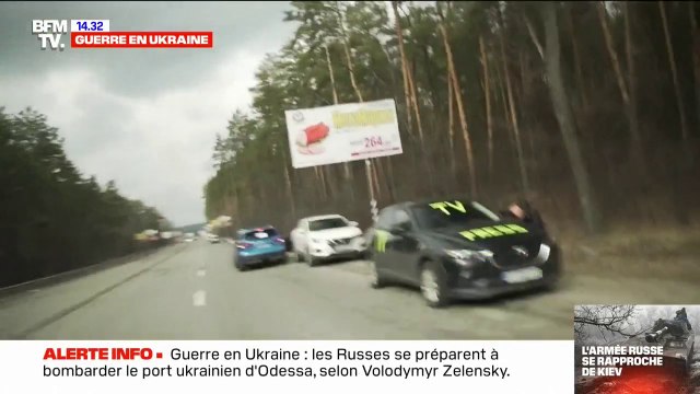 Guerre en Ukraine: nos reporters ont assisté à un bombardement lors d'un tournage en périphérie de Kiev