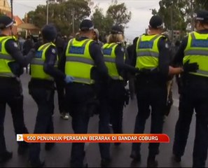500 penunjuk perasaan berarak di bandar Coburg