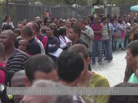 Thousands of Brazilian job seekers line up in Rio streets