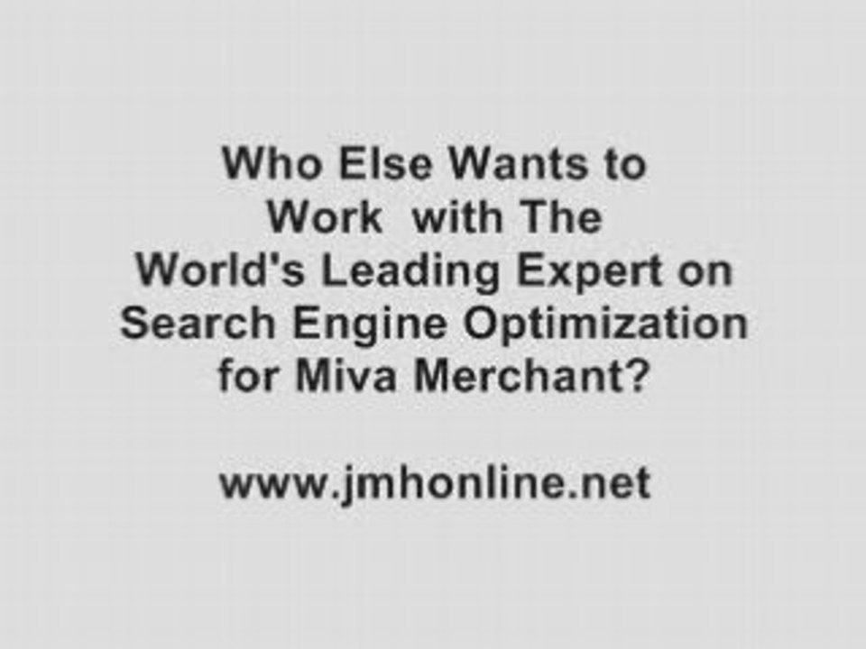 Seo for Miva Merchant Results