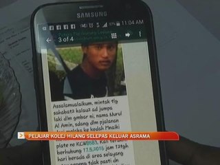 Pelajar kolej hilang selepas keluar asrama