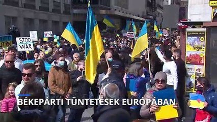Az orosz invázió ellen tüntettek Európa-szerte