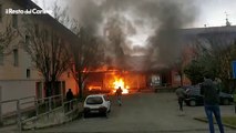 Incendio nella moschea di Galeata: inferno di fuoco
