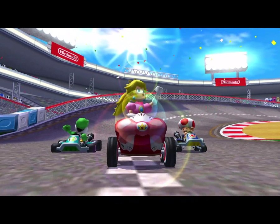 Nintendo 3DS, Mario Kart 7, Rainbow Road, Peach Gameplay