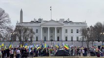 WASHİNGTON - Rusya'nın Ukrayna'ya saldırısı Beyaz Saray önünde protesto edildi