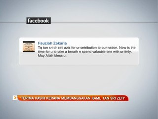 'Terima kasih kerana membanggakan kami, Tan Sri Zeti'