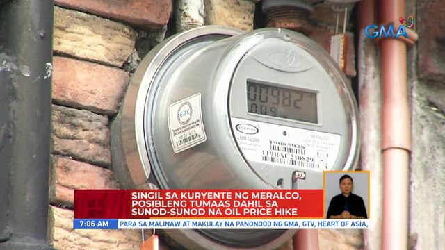 Singil sa kuryente ng Meralco, posibleng tumaas dahil sa sunod-sunod na oil price hike | UB