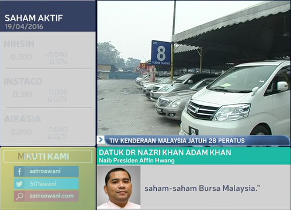 TIV kenderaan Malaysia jatuh 28 peratus