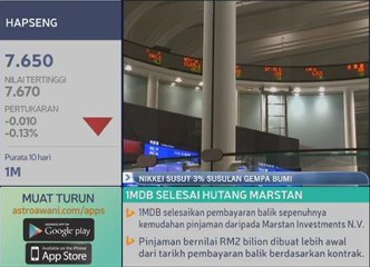 Nikkei susut 3% susulan gempa bumi