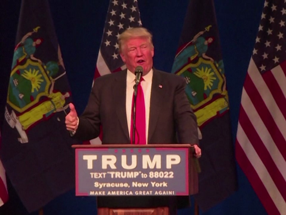 Donald Trump supporters gather for rally in Syracuse, New York