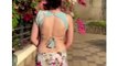 Urfi Javed in backless blouse with saree