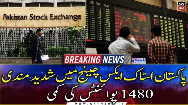 Pakistan Stock Exchange plunges over 1480 points