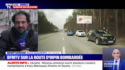 Guerre en Ukraine: notre reporter Benoît Sarrade témoigne d'un bombardement auquel il a assisté près de Kiev