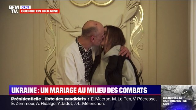 Guerre en Ukraine: au milieu des combats, un soldat ukrainien se marie