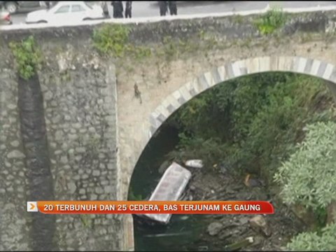 20 terbunuh dan 25 cedera, bas terjunam ke gaung