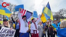 Beyaz Saray önünde Ukrayna'ya destek gösterisi