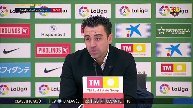 Rueda de prensa de Xavi tras el Elche-Barça / FCB