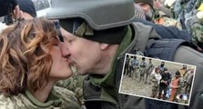 Rus işgaline karşı savaşan çift cephede evlendi