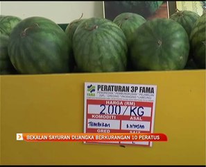 Bekalan sayuran dijangka berkurangan 10 peratus jika cuaca panas berlarutan