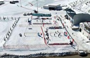 Yıldız Dağı'nda düzenlenen Kar Voleybolu Şampiyonası nefes kesiyor