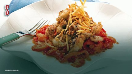 Vídeo Receta: Chopitos con asadillo de pimientos