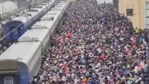 Mahşeri kalabalık! İşgalden kaçan Ukraynalılar trenle Polonya'ya akın ediyor