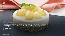 Vídeo Receta: Crujiente con crema  de queso y uvas