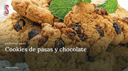 Vídeo Receta: Cookies de pasas y chocolate