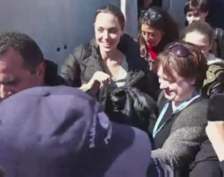 Angelina Jolie visits Lesbos refugee camp