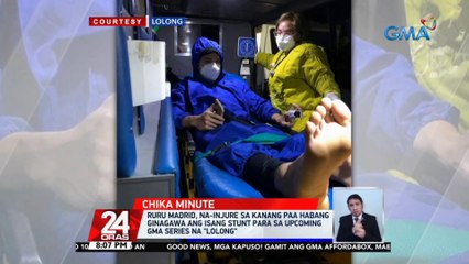 Ruru Madrid, na-injury sa kanang paa habang ginagawa ang isang stunt para sa upcoming GMA series na "Lolong" | 24 Oras
