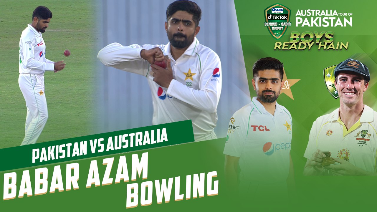 Babar bowling! You saw it here first    #BoysReadyHain l #PAKvAUS