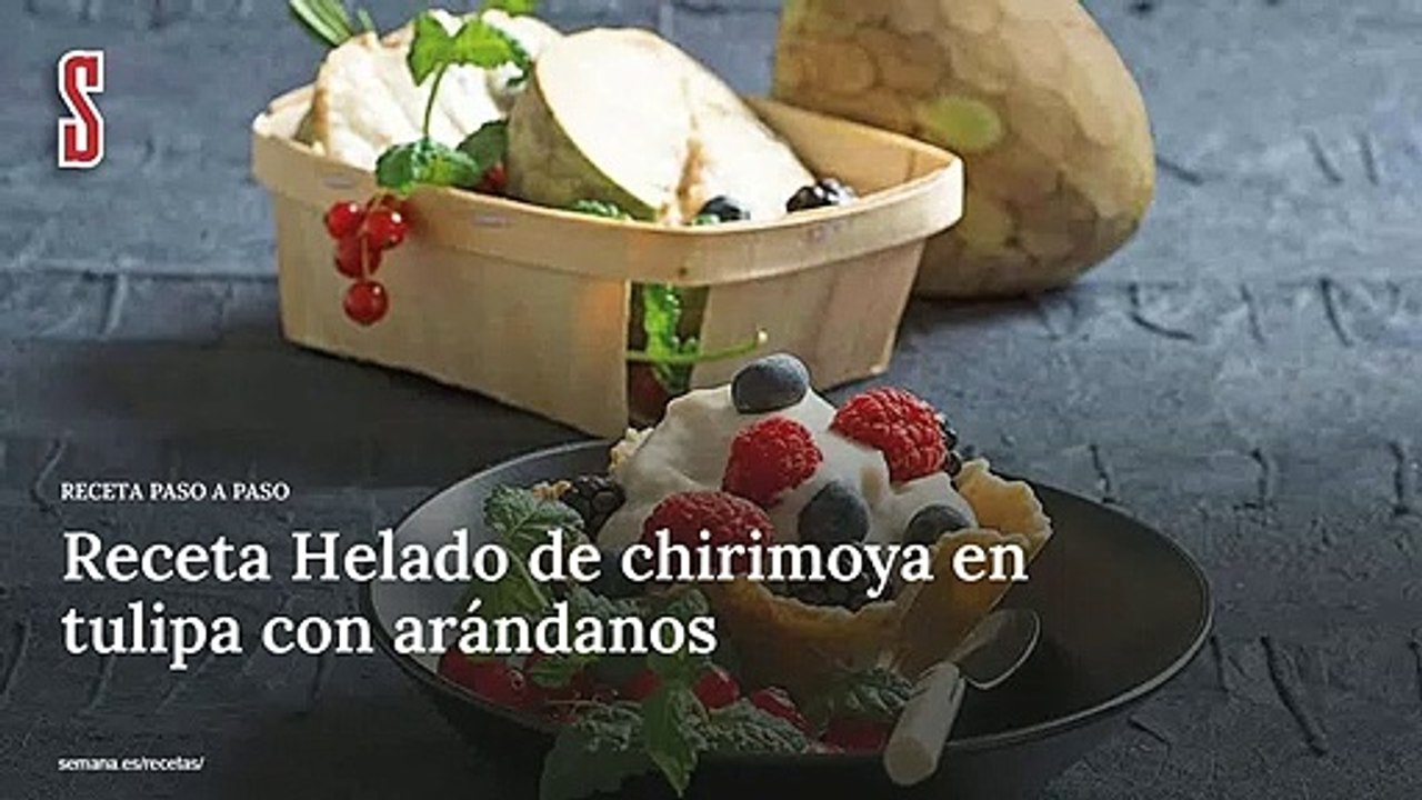 Vídeo Receta: Receta Helado de chirimoya en tulipa con arándanos