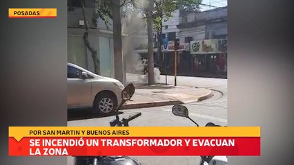 Se incendió un transformador y evacuan la zona