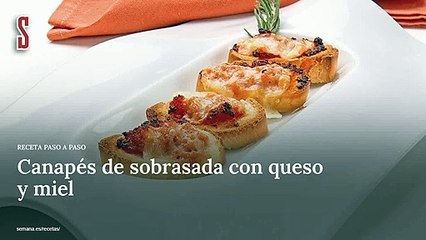 Vídeo Receta: Canapés de sobrasada con queso y miel