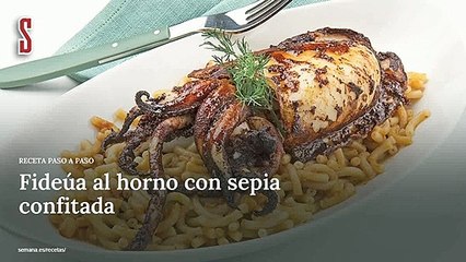 Vídeo Receta: Fideúa al horno con sepia confitada