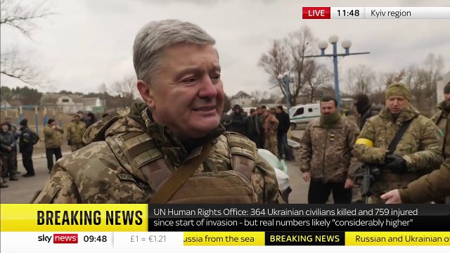 Russian invasion of Ukraine - Sky's Alex Crawford speaks to former Ukrainian president Petro Poroshenko, and he says don't trust Putin over reports of humanitarian corridors