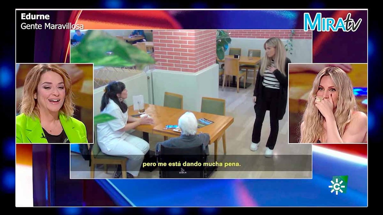 Edurne ayuda a una anciana que esta siendo maltratada