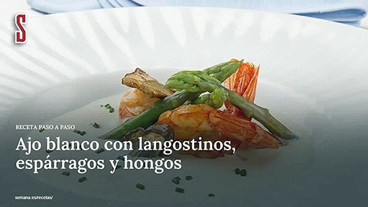 Vídeo Receta: Ajo blanco con langostinos, espár...
