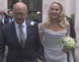 Stars join Murdoch, Hall at day-after wedding bash