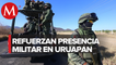 Llegan 300 soldados más a Uruapan por altos índices delictivos