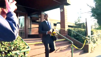 Dizzee Rascal throws camera across street outside court