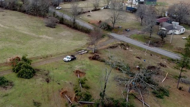 Cleanup underway after tornado uproots trees in Arkansas