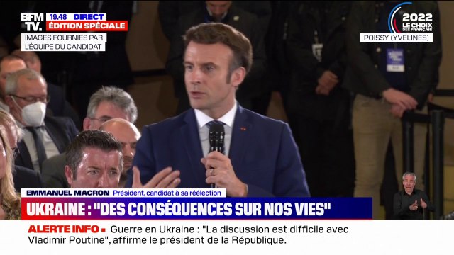Emmanuel Macron: Nos économies vont être touchées sur ce qui dépend le plus de la situation [entre la Russie et l'Ukraine]: le gaz, le pétrole, les céréales