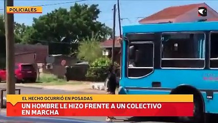 Un hombre le hizo frente a un colectivo en marcha