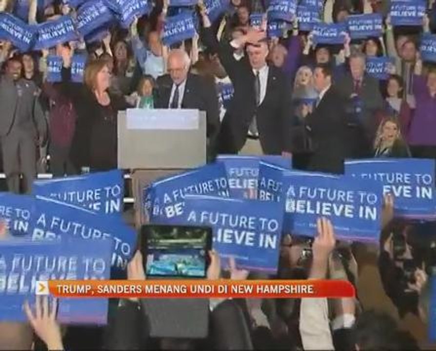 Donald Trump, Bernie Sanders menang undi di New Hampshire